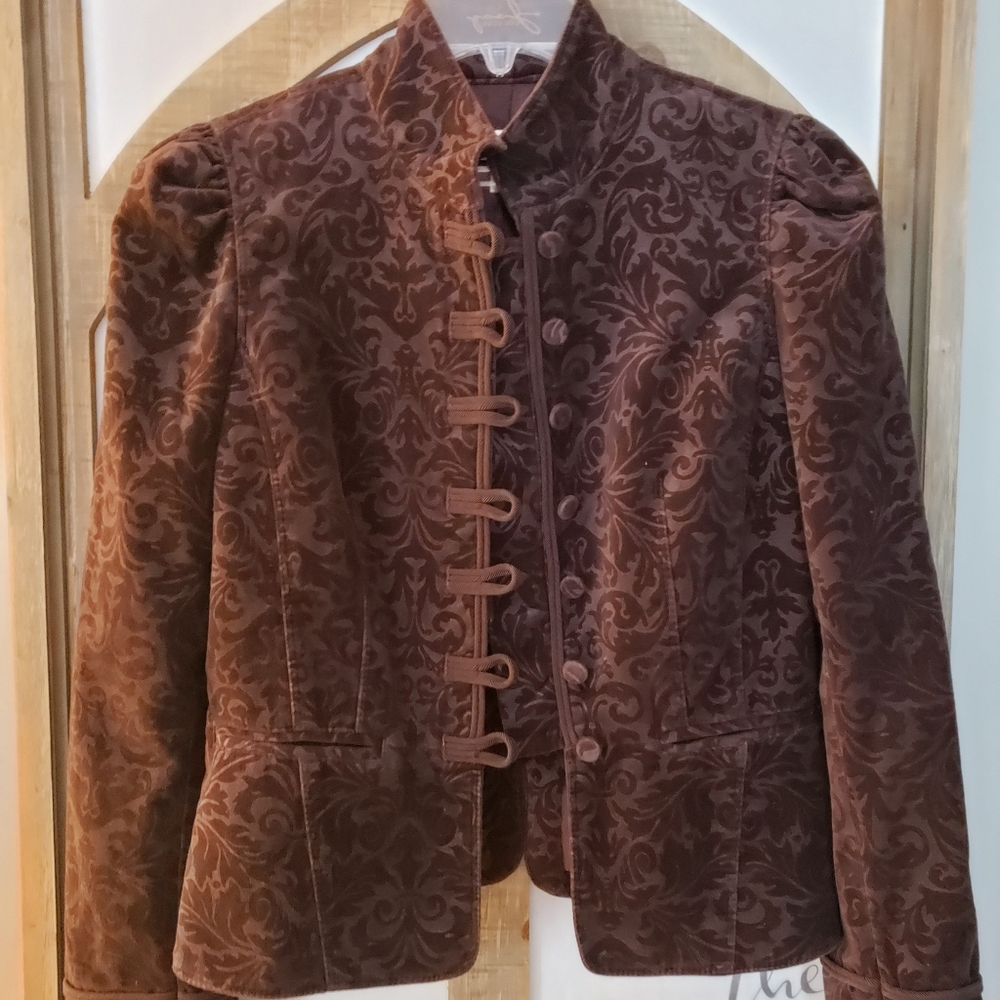 Ann Taylor LOFT Velvet Victorian Brocade Blazer
